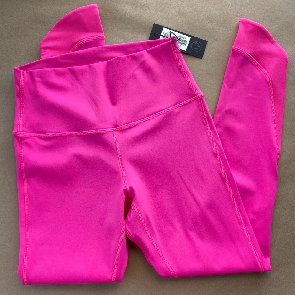 Savvi Dancer Legging Tulip Hem, Neon Pink Size small
